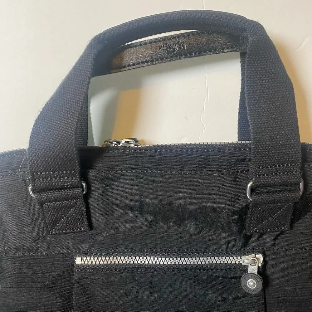 Kipling Black Digifly TM4888 Laptop Shoulder Bag W/Monkey Charm